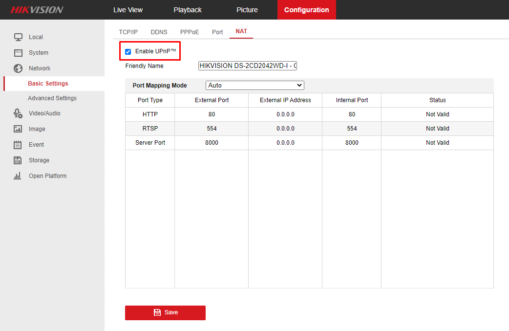 UPnP port forwarding